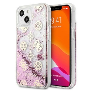 Guess iPhone 13 Case Cover Pink Peony Liquid Glitter