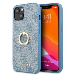 Guess iPhone 13 mini case cover 4G ring stand blue