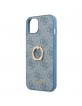 Guess iPhone 13 mini Hülle Case Cover 4G Ring stand Blau