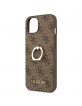 Guess iPhone 13 mini case cover 4G ring stand brown