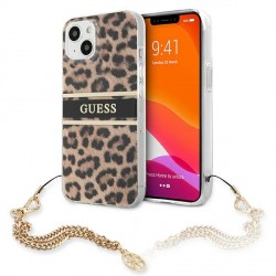 Guess iPhone 13 mini case cover leopard gold chain