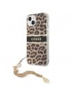 Guess iPhone 13 mini case cover leopard gold chain