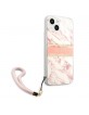 Guess iPhone 13 mini Case Cover Pink Marble Strap