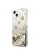 Guess iPhone 13 mini case cover gold peony liquid glitter