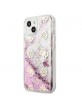 Guess iPhone 13 mini Case Cover Pink Peony Liquid Glitter