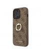 Guess iPhone 13 Pro Max Hülle Case Cover 4G Braun Ring stand