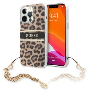 Guess iPhone 13 Pro Max Hülle Case Cover Leopard Goldkette