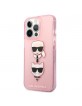 Karl Lagerfeld iPhone 13 Pro Case Cover Glitter Karl`s & Choupette Pink
