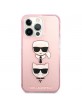 Karl Lagerfeld iPhone 13 Pro Hülle Case Cover Glitter Karl`s & Choupette Rosa