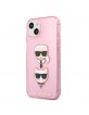Karl Lagerfeld iPhone 13 mini case cover glitter Karl`s & Choupette pink