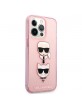 Karl Lagerfeld iPhone 13 Pro Max Hülle Case Cover Glitter Karl`s & Choupette Rosa