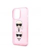 Karl Lagerfeld iPhone 13 Pro Max Hülle Case Cover Glitter Karl`s & Choupette Rosa