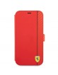 Ferrari iPhone 13 Pro Tasche Book Case Cover Carbon On Track Stripe Rot
