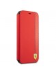 Ferrari iPhone 13 Pro Book Case Cover Carbon On Track Stripe Red