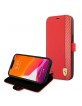 Ferrari iPhone 13 Pro Max Book Case Cover Carbon On Track Stripe Red