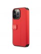 Ferrari iPhone 13 Pro Max Book Case Cover Carbon On Track Stripe Red