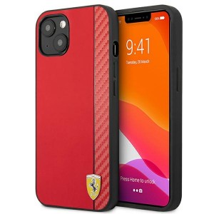 Ferrari iPhone 13 mini Case Cover Carbon On Track Stripe Red