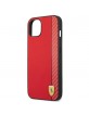 Ferrari iPhone 13 mini Hülle Case Cover Carbon On Track Stripe Rot