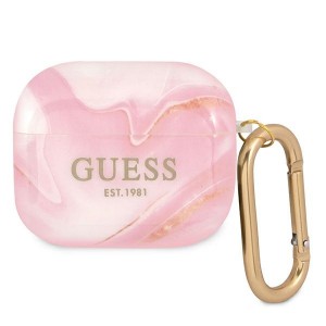 Guess AirPods 3 Case Cover Marble Collection pink
