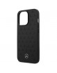 Mercedes iPhone 13 Pro Case Cover Stars Pattern Real Leather Black