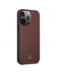 Mercedes iPhone 13 Pro Case Cover Stars Pattern Red Real Leather
