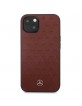 Mercedes iPhone 13 Case Cover Stars Pattern Red Real Leather