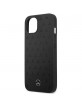 Mercedes iPhone 13 mini Case Cover Stars Pattern Real Leather Black