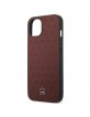 Mercedes iPhone 13 mini Case Cover Stars Pattern Real Leather Red