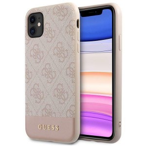 Guess iPhone 11 Hülle Case Cover 4G Stripe Rosa