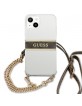 Guess iPhone 13 mini Hülle Case 4G Brown Strap Goldkette 