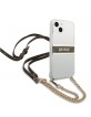 Guess iPhone 13 mini Case Cover 4G Brown Strap gold chain