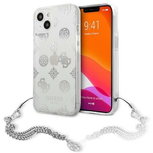 Guess iPhone 13 mini Case Cover Peony Chain Silver
