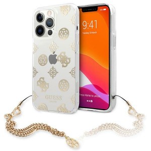 Guess iPhone 13 Pro Max Hülle Case Cover Peony Chain Gold