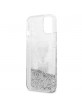 Karl Lagerfeld iPhone 13 Hülle Case Liquid Glitter Karl & Choupette Head Silber
