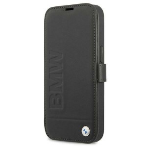 BMW iPhone 13 mini Book Case Genuine Leather Signature Black