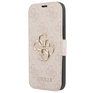 Guess iPhone 13 Pro Tasche Book Case 4G Big Metal Logo Rosa