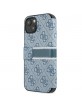 Guess iPhone 13 Tasche Book Case 4G Stripe Blau