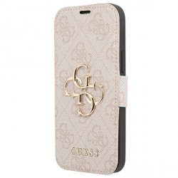 Guess iPhone 13 Tasche Book Case 4G Big Metal Logo Rosa