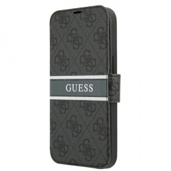 Guess iPhone 13 mini Tasche Book Case 4G Stripe Grau