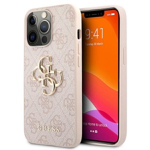 Guess iPhone 13 Pro Hülle Case Cover 4G Big Metal Logo Rosa