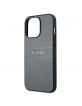Guess iPhone 13 Pro Hülle Case Cover Saffiano Stripe Grau