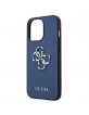 Guess iPhone 13 Pro Hülle Case Cover Saffiano 4G Metal Logo Blau