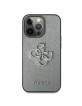 Guess iPhone 13 Pro Hülle Case Cover Saffiano 4G Metal Logo Grau