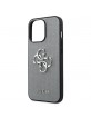 Guess iPhone 13 Pro Case Cover Saffiano 4G Metal Logo Gray