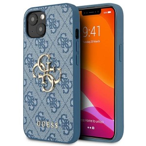 Guess iPhone 13 Case Cover 4G Big Metal Logo Blue