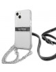 Guess iPhone 13 Case Cover 4G Gray Strap Silver Chain