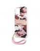 Guess iPhone 13 Hülle Case Cover Camo Strap Rosa
