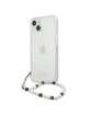 Guess iPhone 13 Hülle Case Cover Transparent Weiße Perle