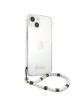 Guess iPhone 13 Hülle Case Cover Transparent Weiße Perle