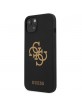 Guess iPhone 13 / 14 / 15 Case Cover Silicone 4G Logo Black